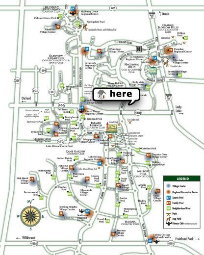 Map of 225 Montoya Drive location in The Villages, Florida